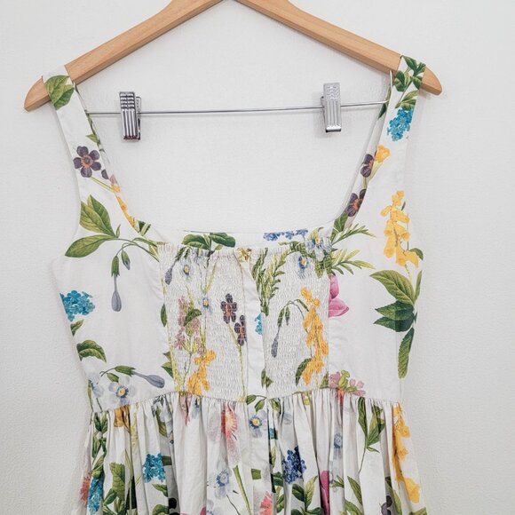 Cara Cara Sasha Floral Apron Flare Dress In Hudson Ivory 4 - Picture 7 of 12